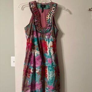 Laundry By Shelli Segal Multicolor Embellished Mini Dress